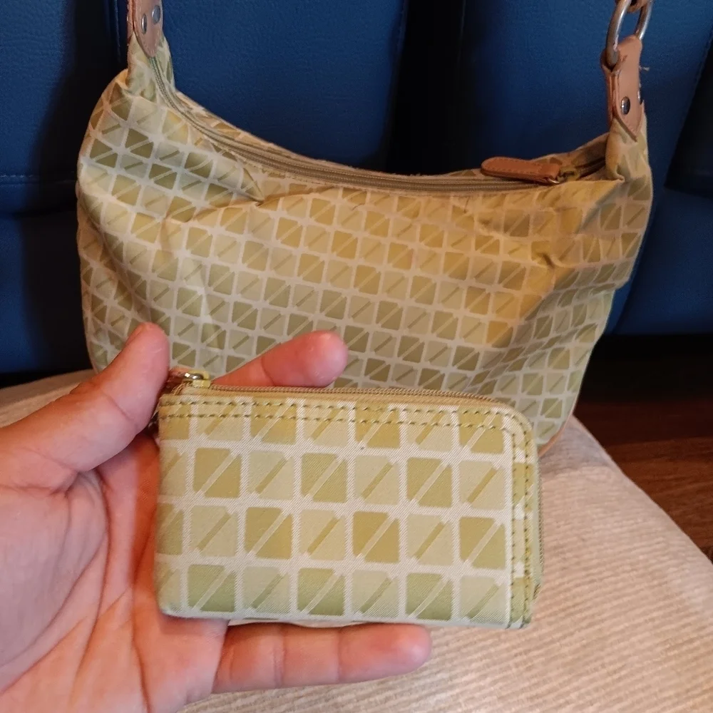 Y2k Nine Stylish Tan and Cream Women's Bag With Mine Wallet